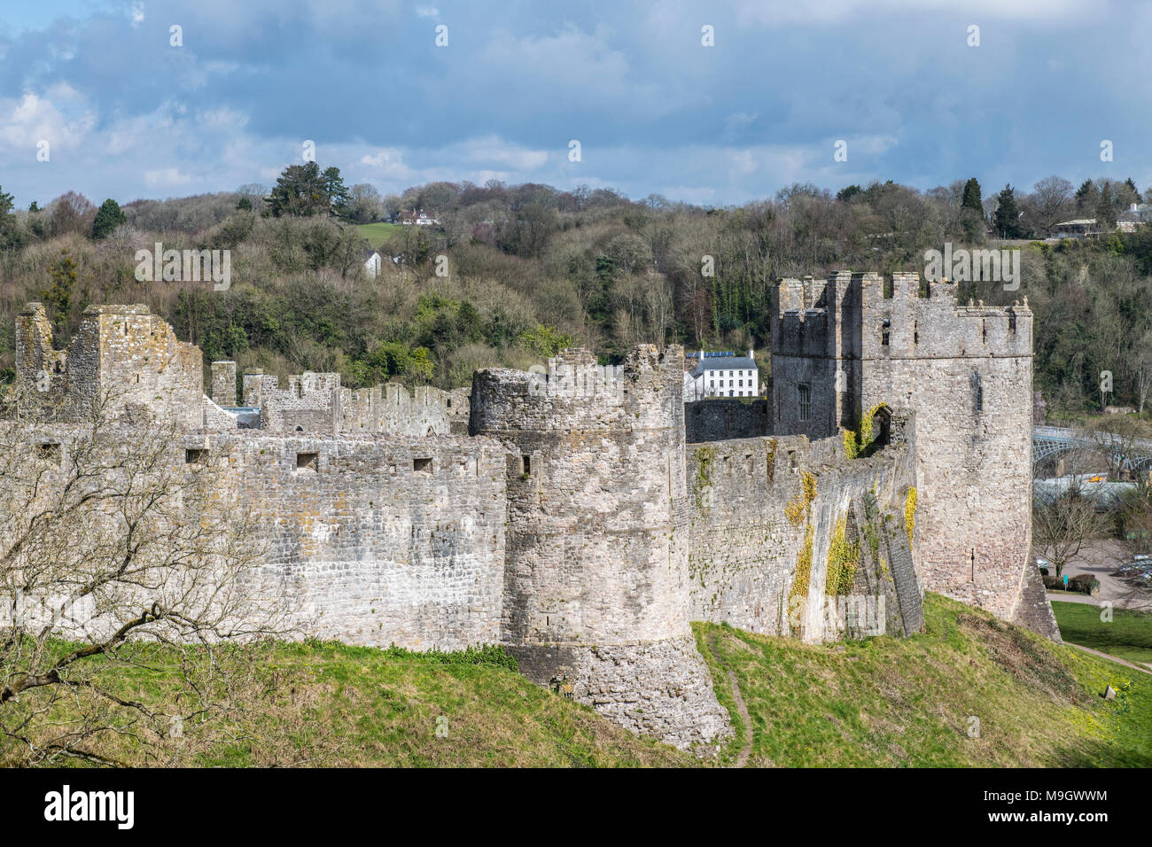 Chepstow Castle Walls on the Wales England Border in Chepstow