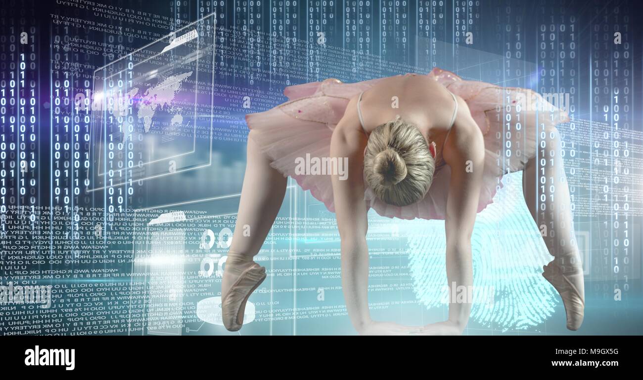 Dancer dancing with digital technology interface Stock Photo - Alamy