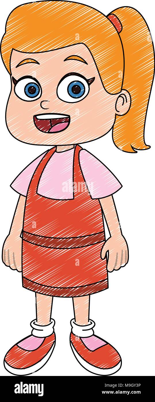 Cute girl cartoon vector illustration graphic design Stock Vector Image