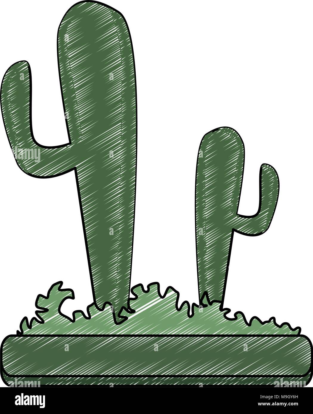 Desert cactus plants vector illustration graphic design Stock Vector ...