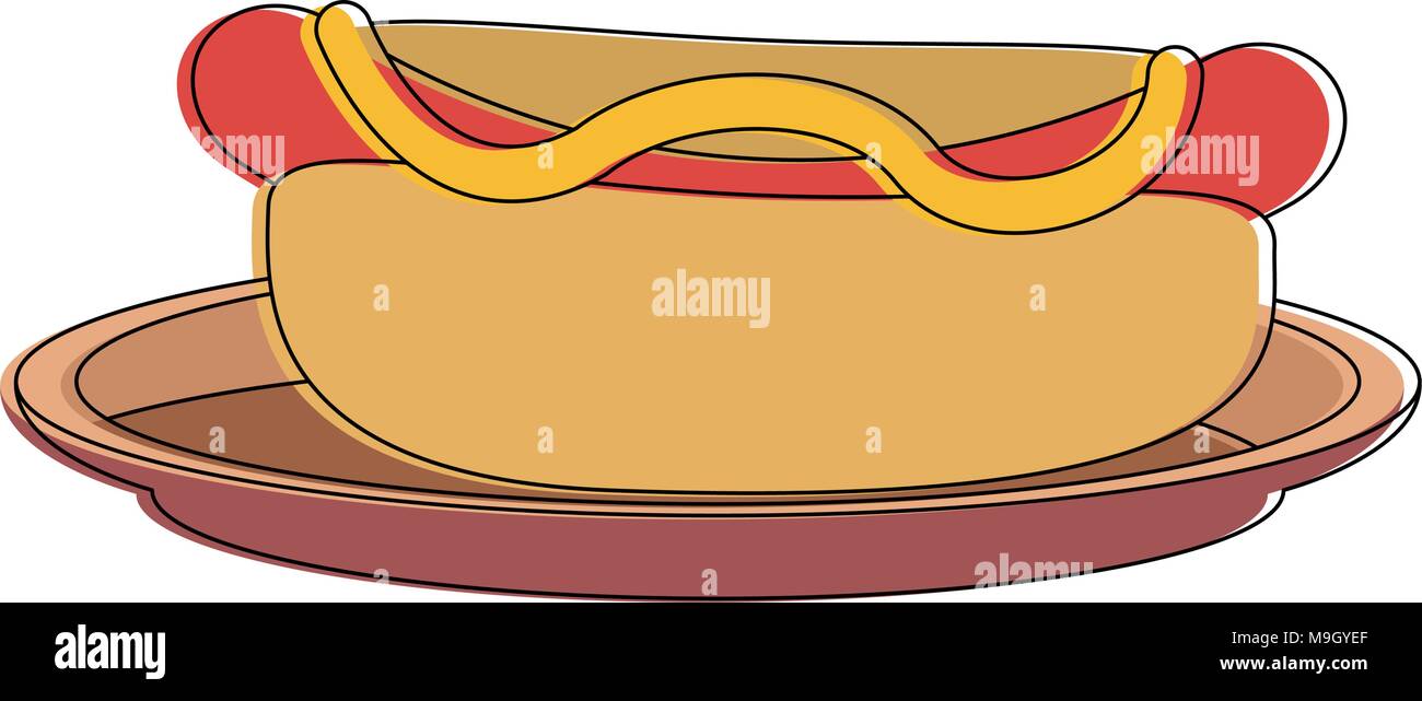 Hot dog fast food vector illustration graphic design Stock Vector Image ...