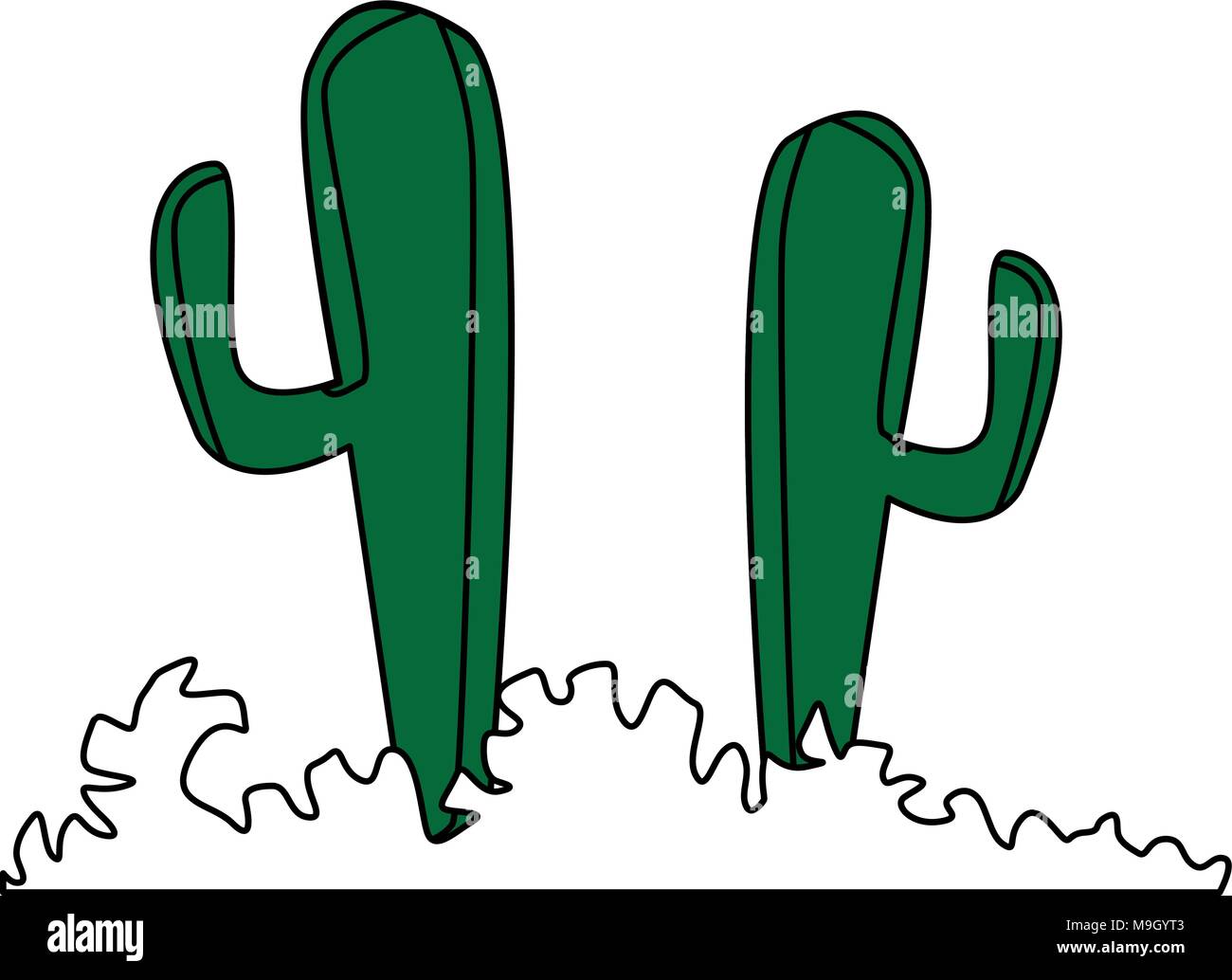 Desert cactus plants vector illustration graphic design Stock Vector ...