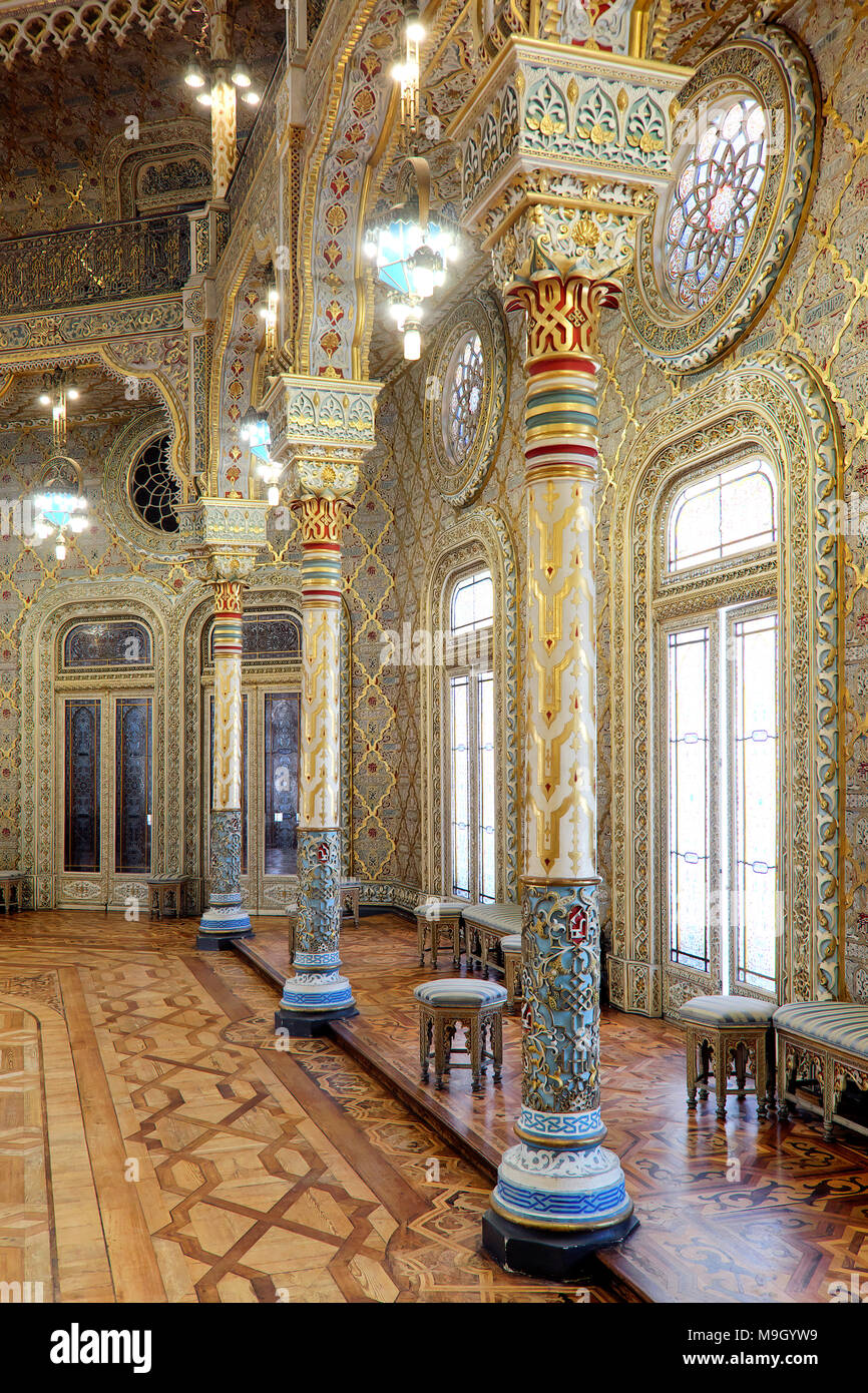 Columns in the Arab Room, Palacio da Bolsa / Stock Exchange Palace, Porto, Portugal Stock Photo