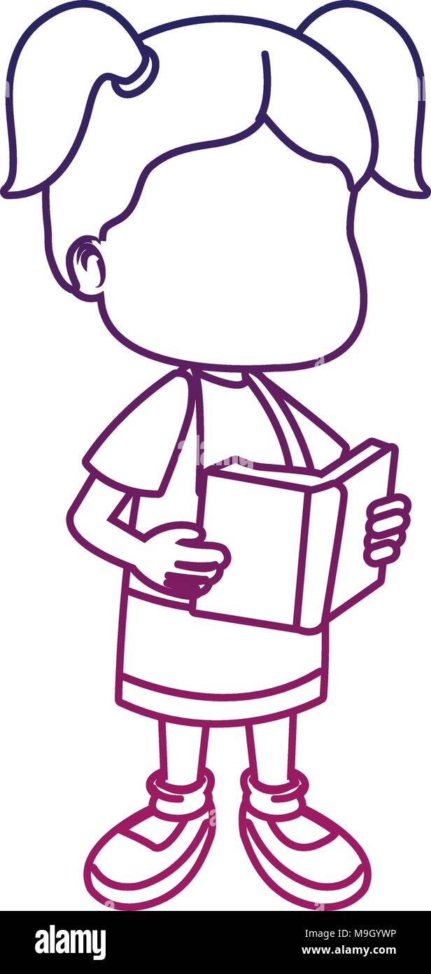 Cute girl faceless cartoon with book vector illustration graphic design ...
