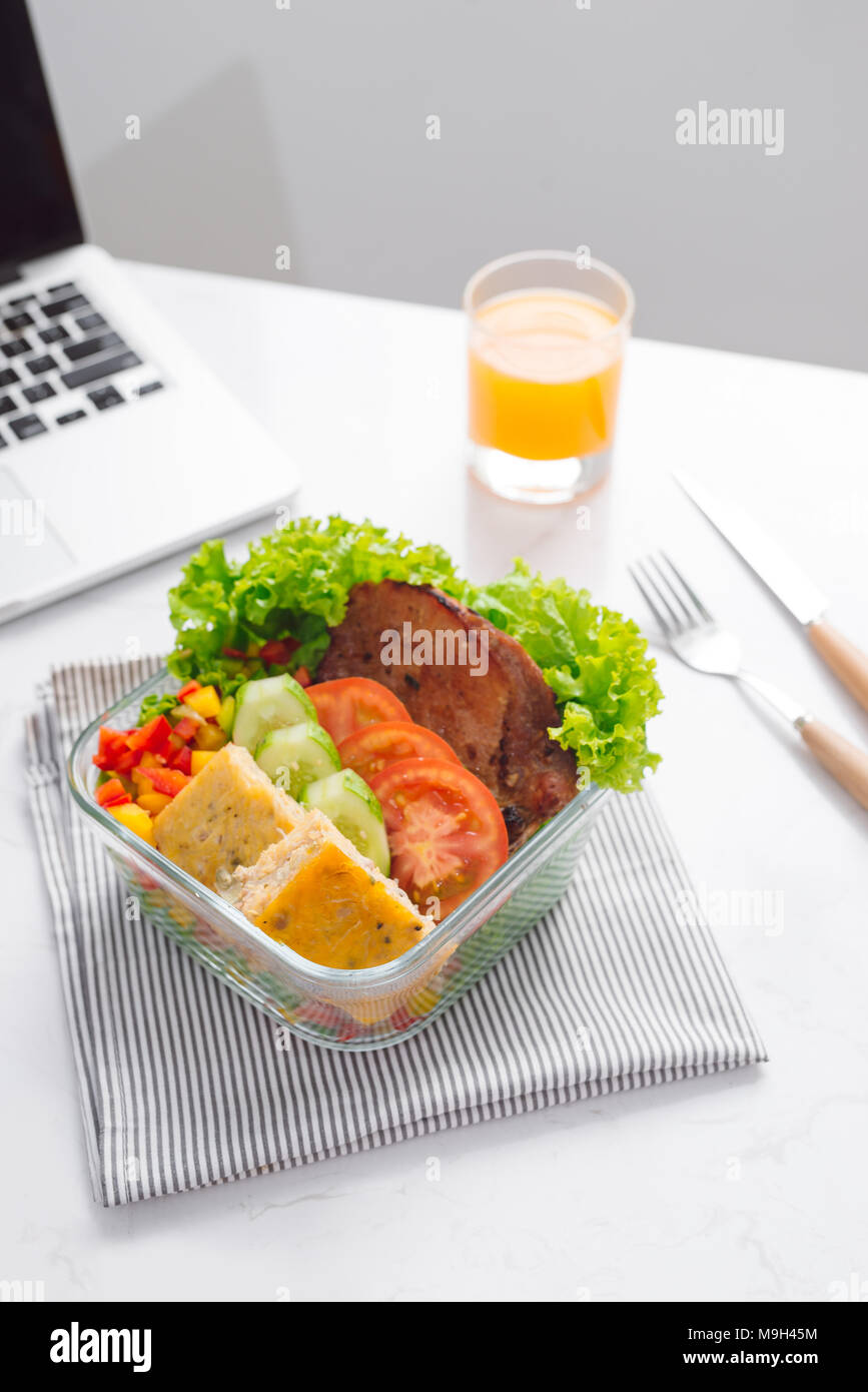 Food in the office. Healthy lunch for work Stock Photo - Alamy