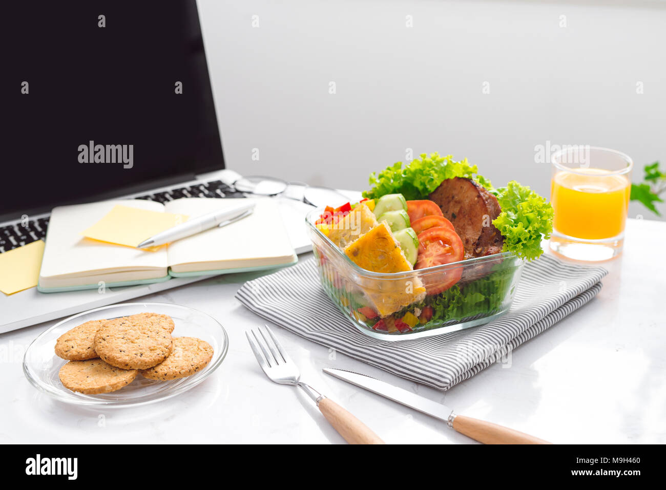 Food in the office. Healthy lunch for work Stock Photo - Alamy