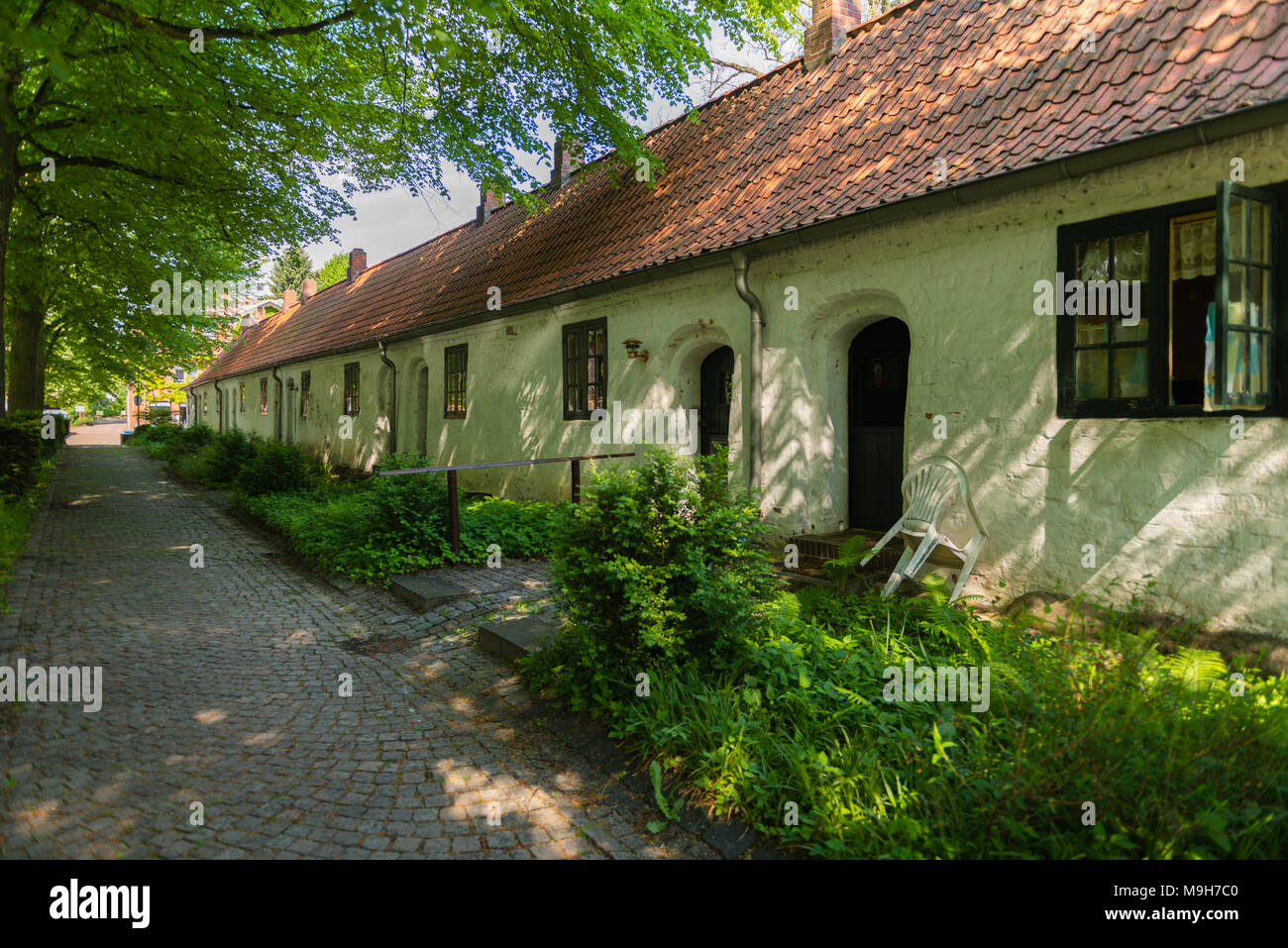 Historic almshouse with flats for the poor and sick, Ahrensburg, Storman, Schleswig-Holstein, Germany, Europe Stock Photo