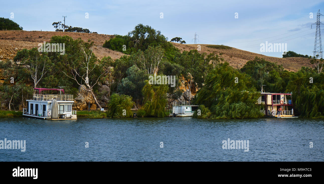 Murray Bridge Marina Camping a popular place of recreation for residents of Adelaide, South Australia. Stock Photo