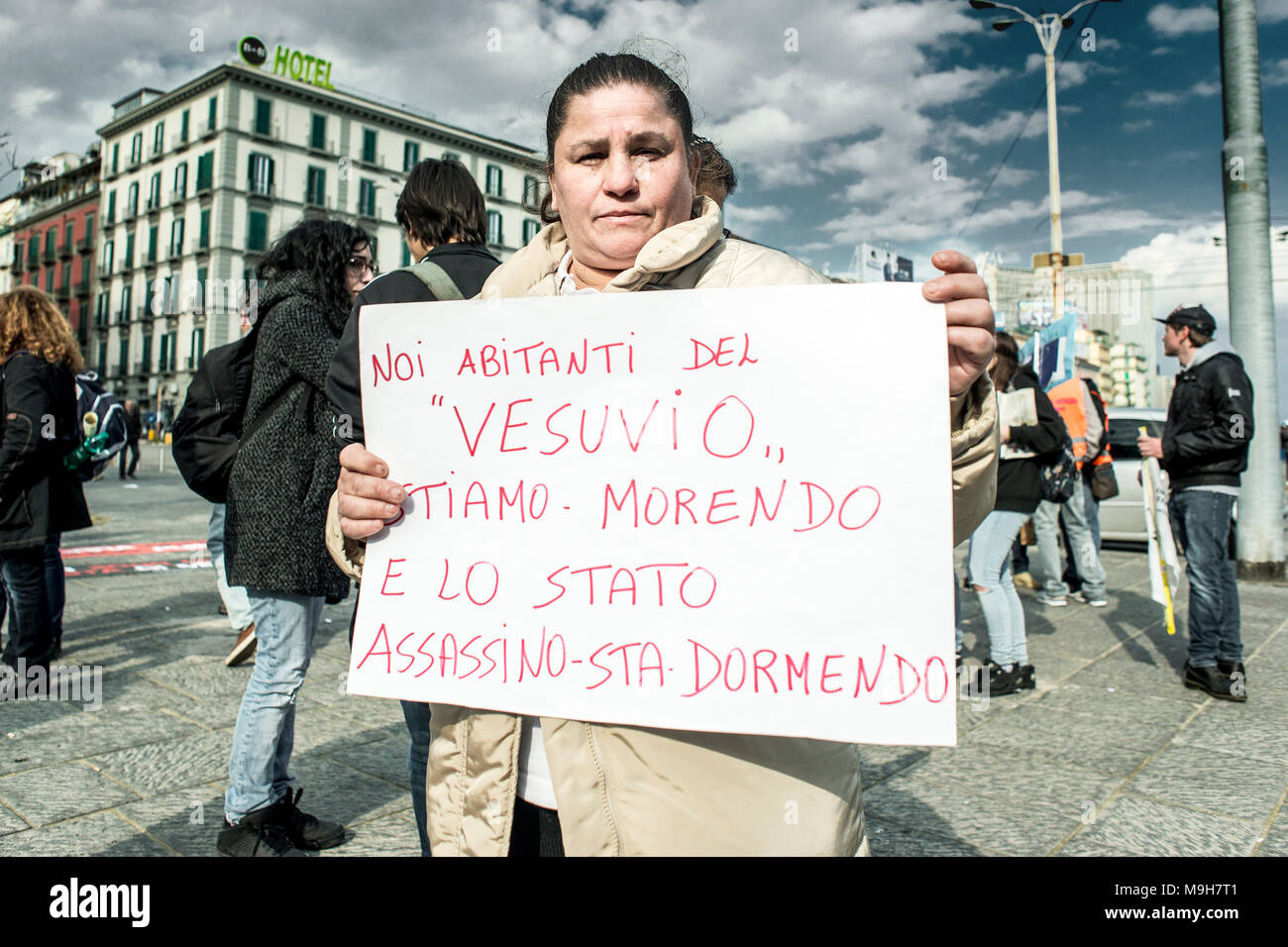 Napoli, Italy. 24th Mar, 2018. A protest rally against politic ...