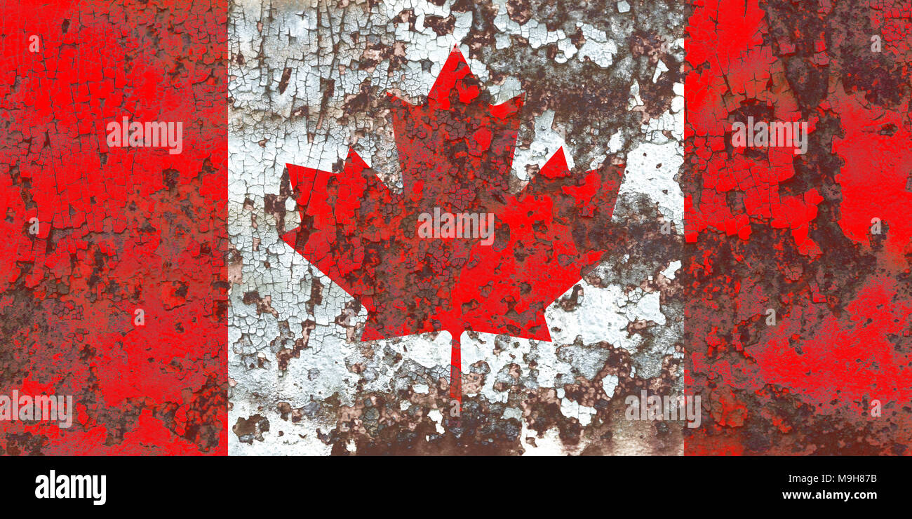 Old Canada grunge background flag Stock Photo - Alamy