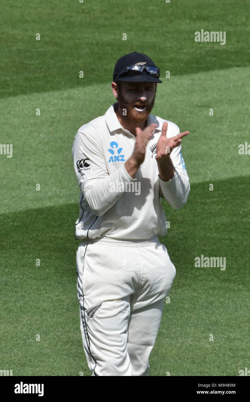 Auckland, New Zealand. 26th Mar, 2018. Kane Williamson of Blackcaps during Day Five of the First Test match between New Zealand and England at Eden Park in Auckland on Mar 26, 2018. Credit: Shirley Kwok/Pacific Press/Alamy Live News Stock Photo