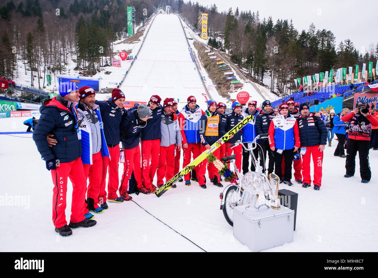 Planica, Slovenia. 25th Mar, 2018. Kamil Stoch of Poland and Polish