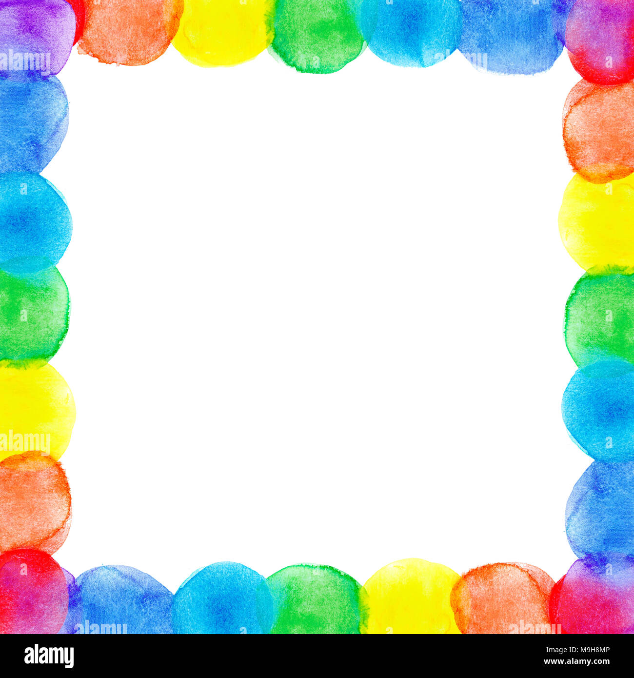 Abstract watercolor frame rainbow seven bright colors background ...