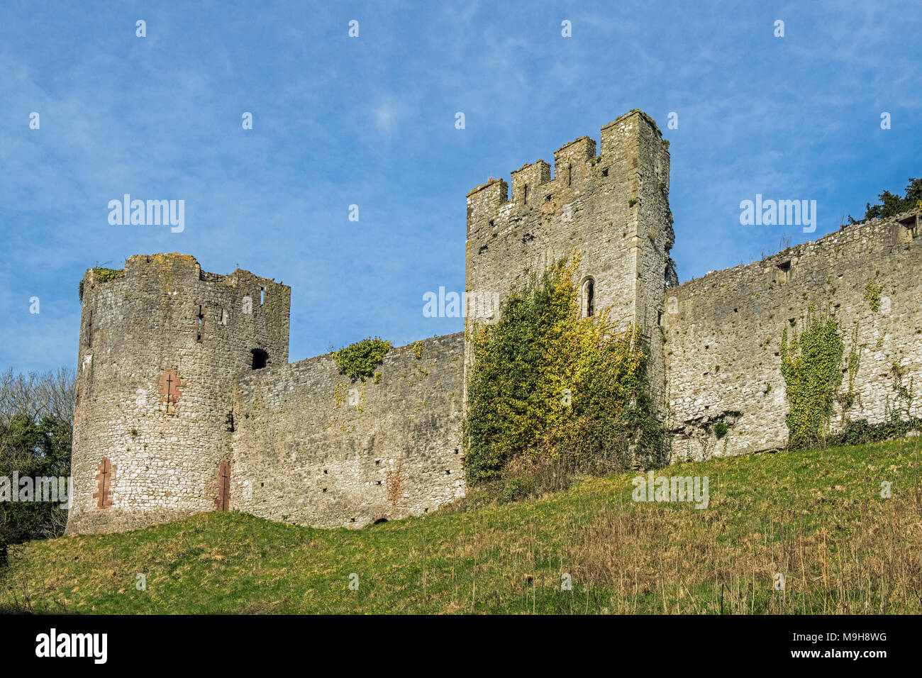 Chepstow Castle Walls on the Wales England Border in Chepstow