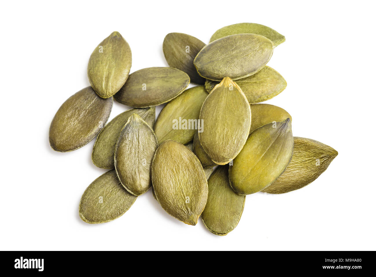 Pumpkin Seeds isolated  on White Background Stock Photo