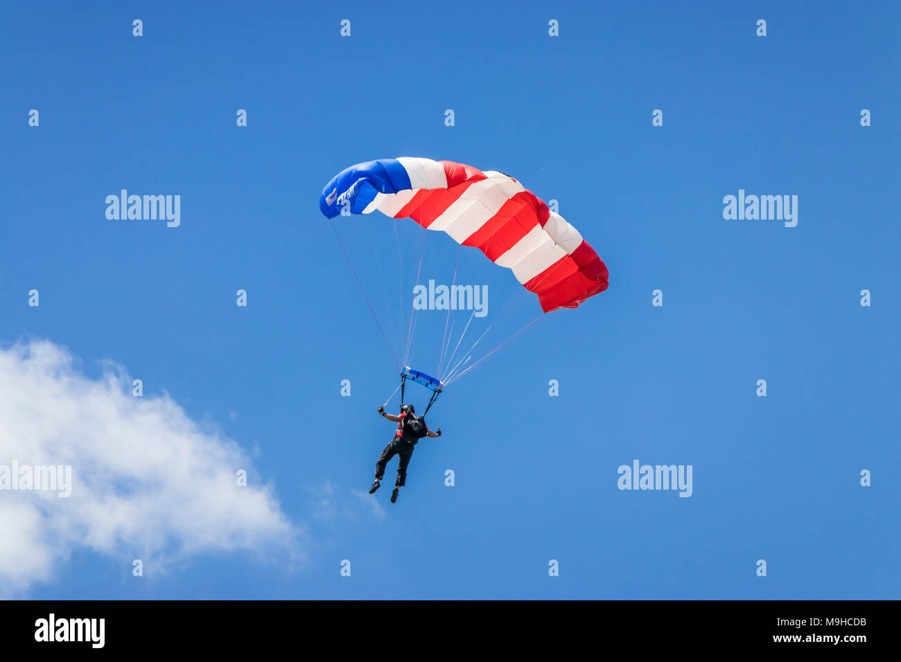 The Canadian Skyhawks parachute team at the 2017 Airshow in Duluth, Minnesota, USA. Stock Photo