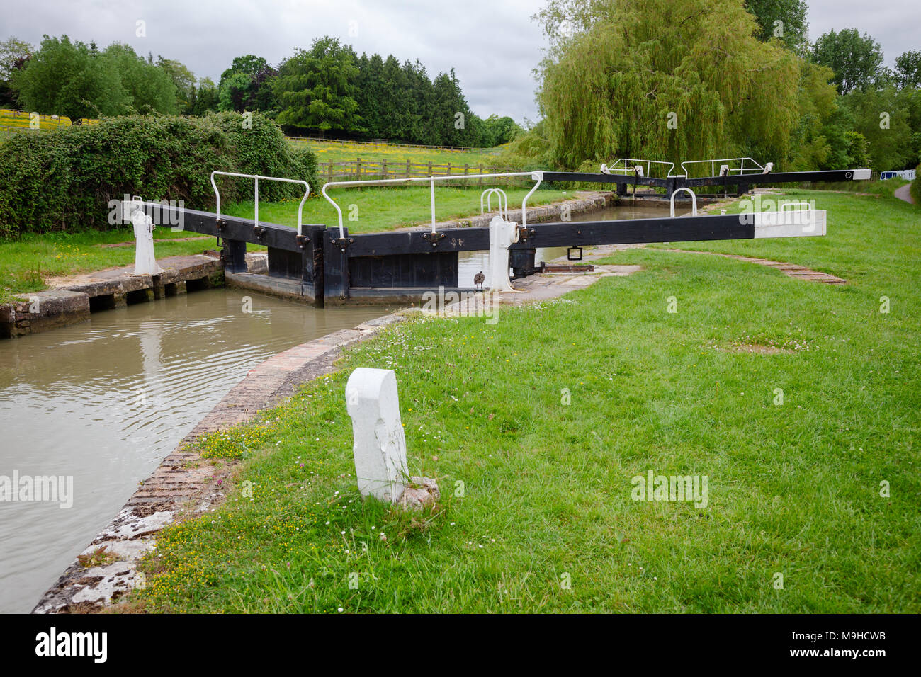 Seend Top Lock on the Kennet and Avon canal near Melksham in Wiltshire, South West England UK Stock Photo