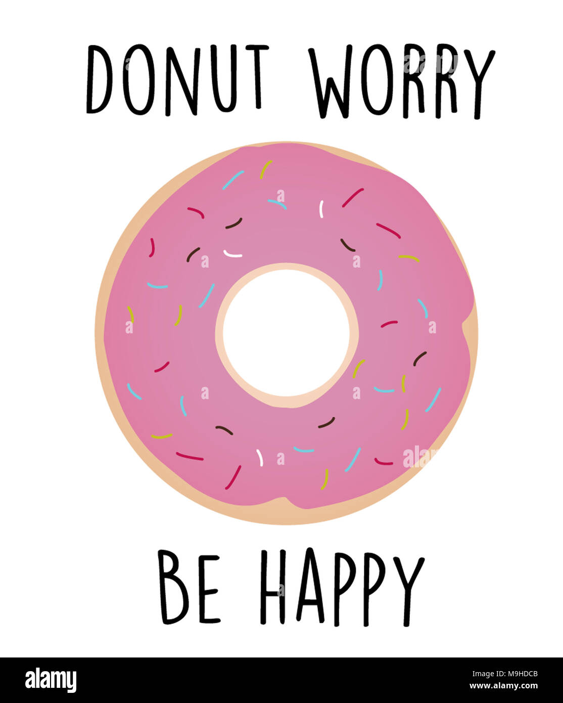 Donut worry Be happy Stock Photo