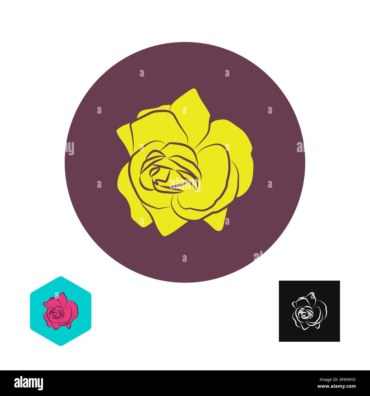 Icons flower Stock Vector Images - Alamy
