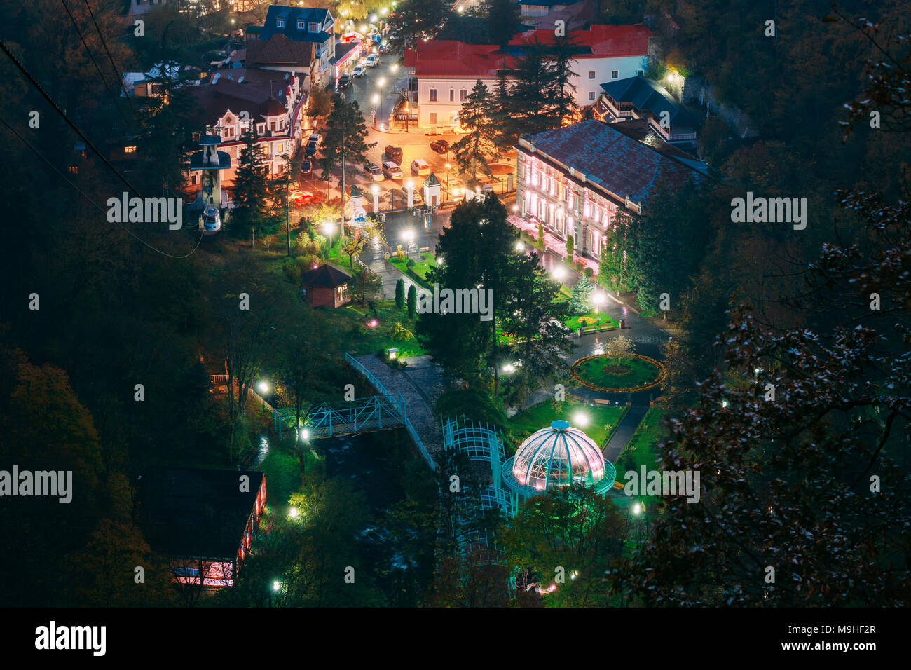Borjomi, Samtskhe-Javakheti, Georgia. Aerial View Borjomi Cityscape And ...
