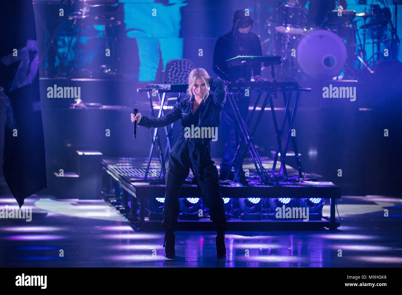 Norway, Oslo - February 25, 2018. The Norwegian DJ and record producer Alan  Walker performs a live concert at Oslo Konserthus during the Norwegian  Grammy Awards, Spellemannprisen 2017, in Oslo. Here the