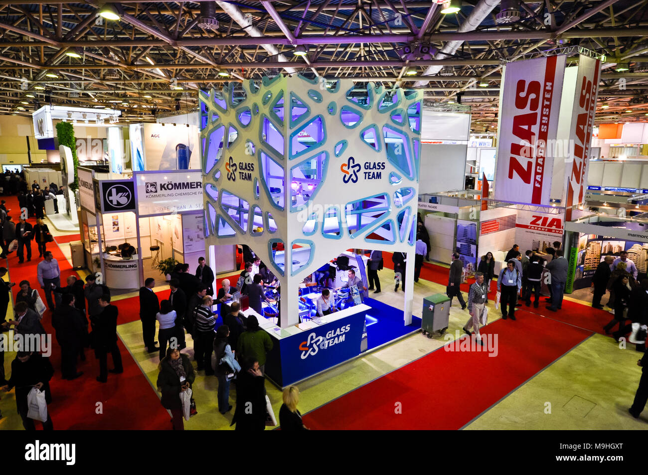 Glass Team booth at MosBuild 2012 Exhibition, april, 11 2012, Moscow, Russia Stock Photo