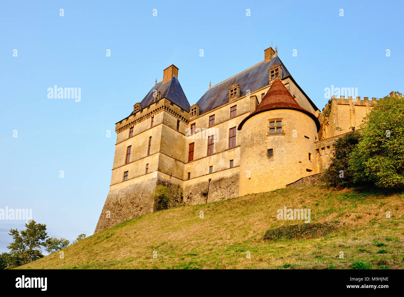 The Château de Biron is a castle in the valley of the Lède in the commune of Biron in the Dordogne département of France. Stock Photo