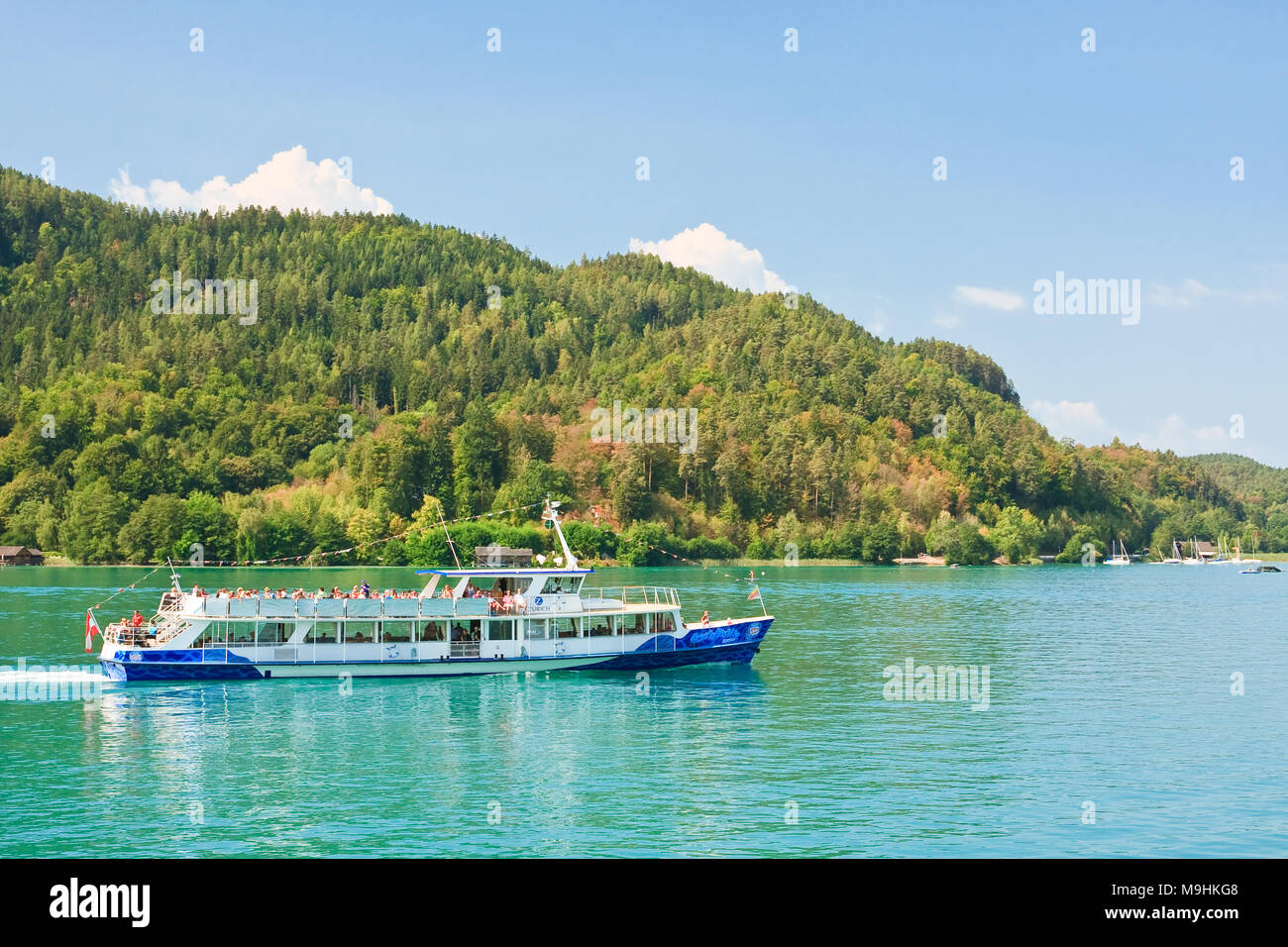 Passenger ship on Lake Worth (Worthersee). Austria Stock Photo Alamy