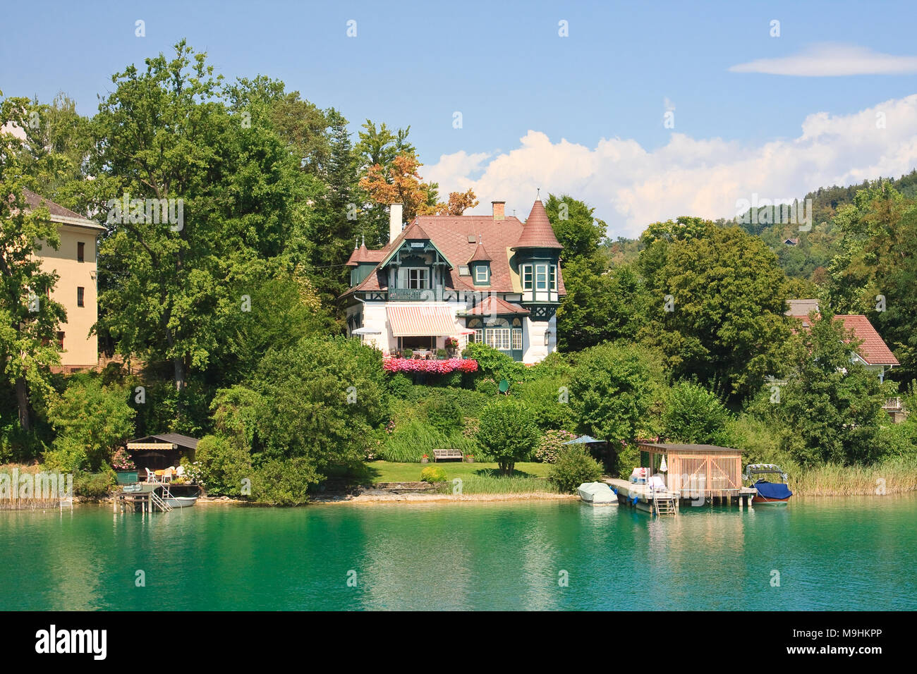 Resort Krumpendorf am Worthersee and Lake Worth . Austria Stock Photo