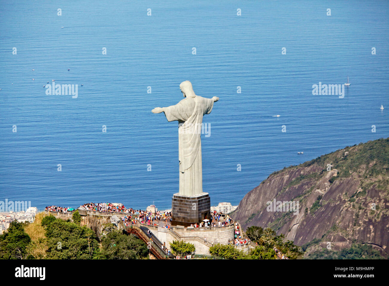 Aerial Point Of View Of The Christ The Redeemer Cristo Redentor Is An Art Deco Statue Of Jesus Christ In Rio De Janeiro Brazil Created By French Stock Photo Alamy
