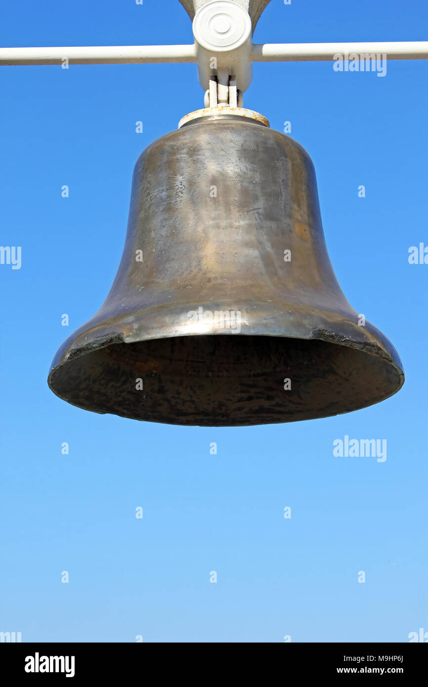 Monument bell in Odessa seaport. Ukraine Stock Photo
