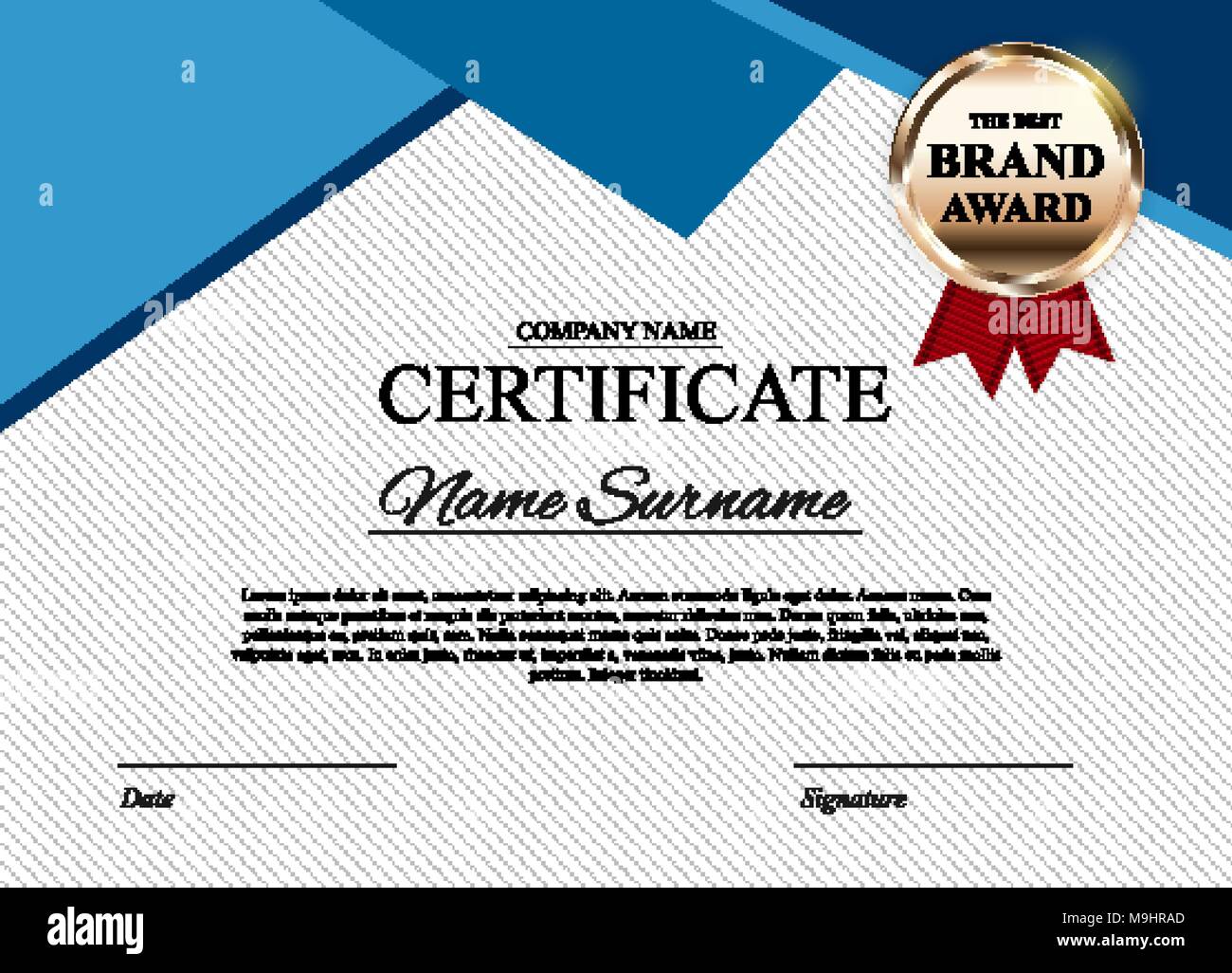 Certificate Template Background Award Diploma Design Blank Vector