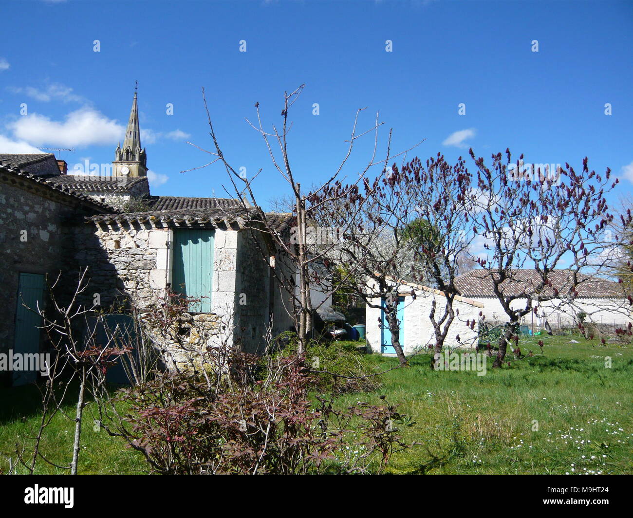 rural French garden scene Stock Photo