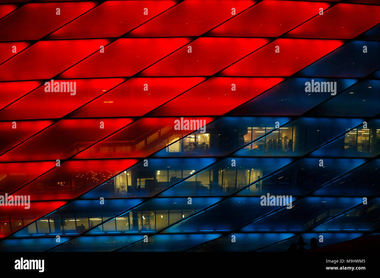 Detail of the facade of Allianz-Arena, Munich, Bavaria, Germany, Europe, publicGround Stock Photo