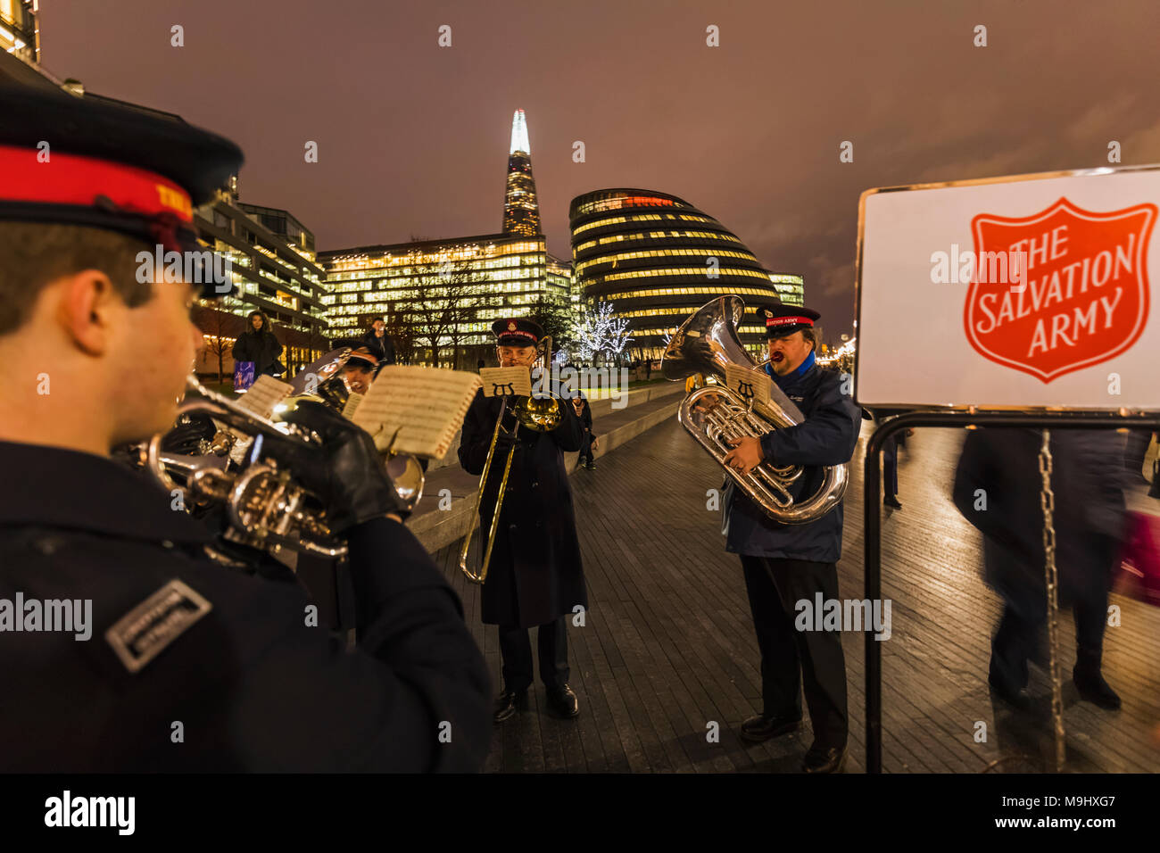 England, London, Southwark, London Bridge City, Salvation Army Band Stock Photo