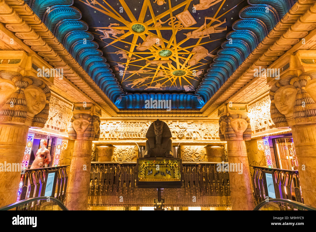 England, London, Knightsbridge, Harrods, The Egyptian Escalator Stock