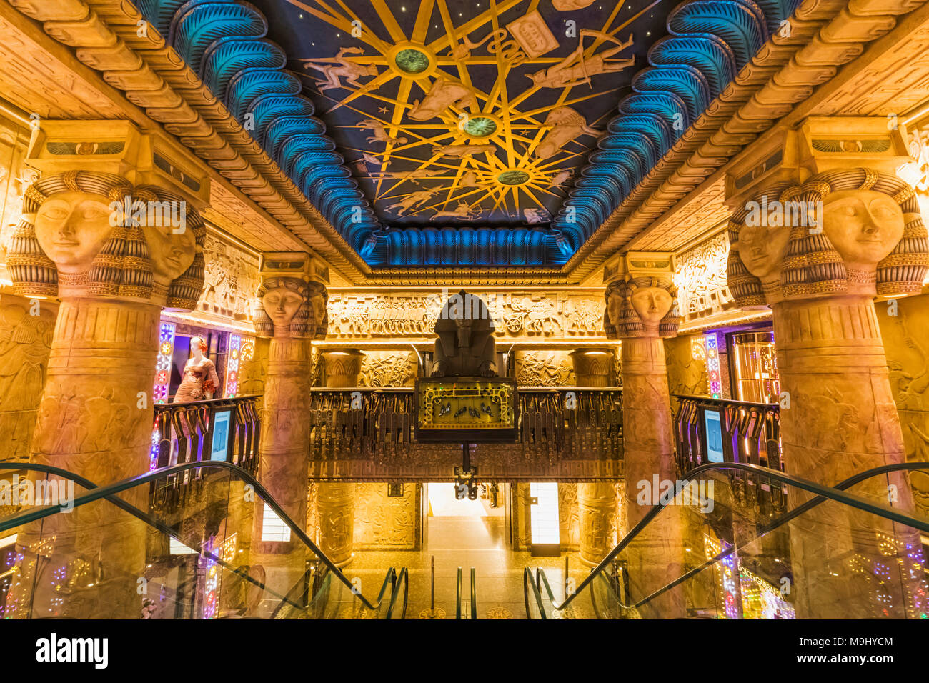 England, London, Knightsbridge, Harrods, The Egyptian Escalator Stock