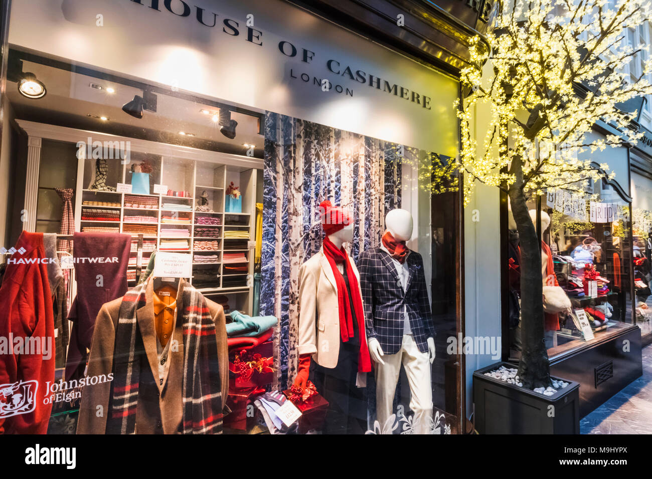 England, London, Burlington Arcade, House of Cashmere Shop Window Display  Stock Photo - Alamy