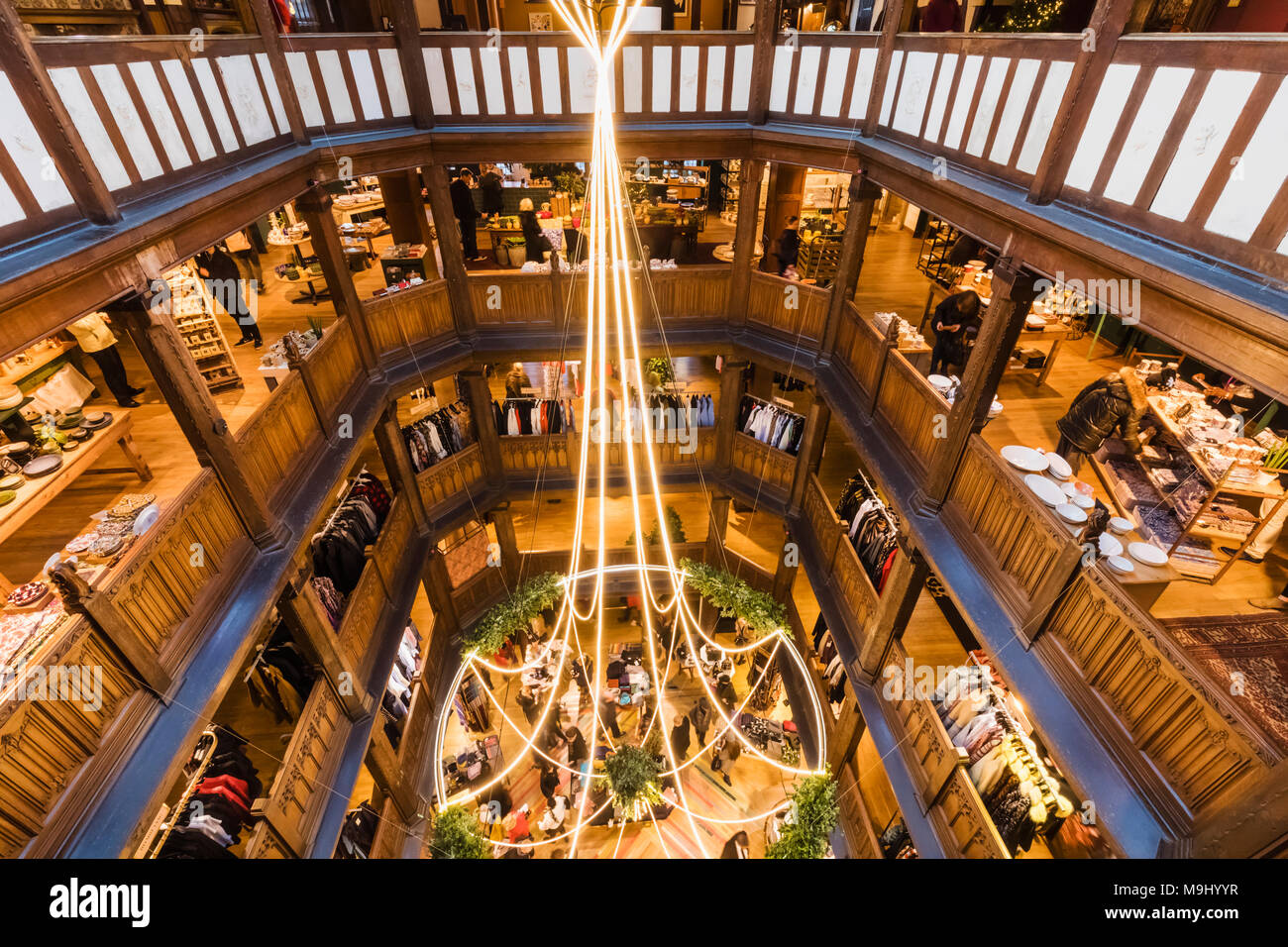 England, London, Liberty Department Store, Interior View of Christmas