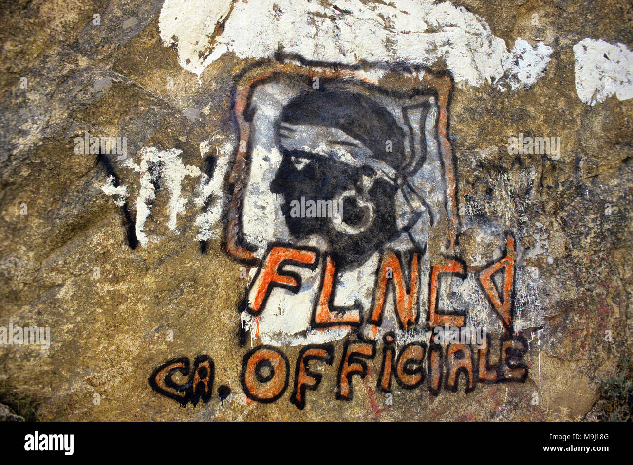 Liberty symbol, FNLC (Front National de Liberation de la Corse), seperatism movement, Corsica, France, Europe Stock Photo