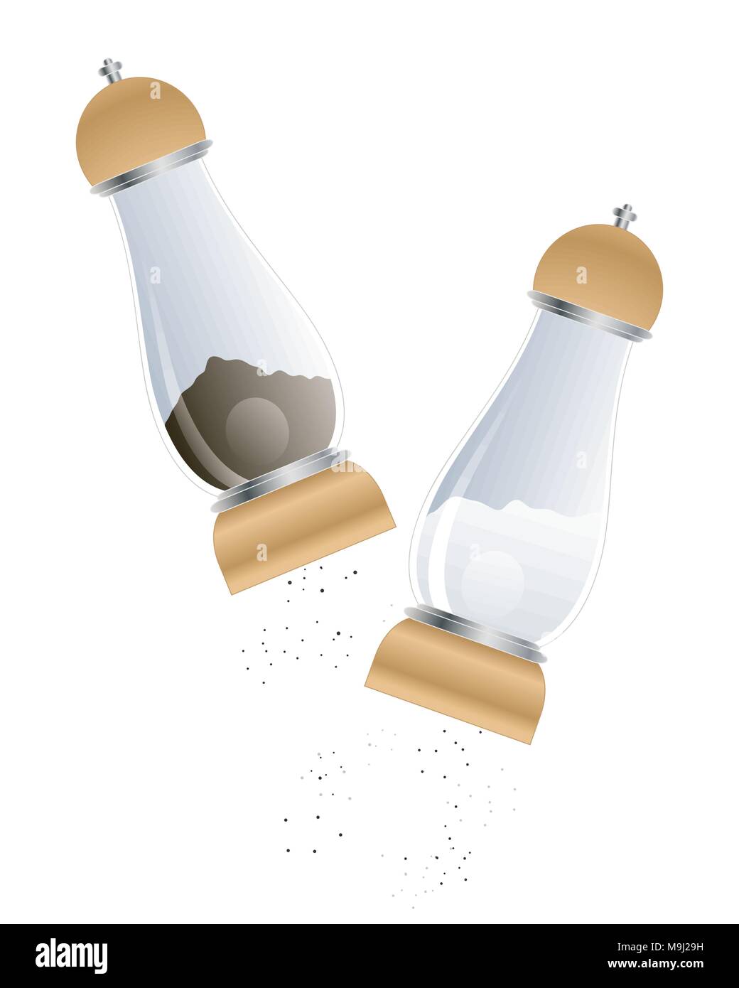 Matching Salt an illustration of matching salt and pepper mills isolated on a white ...
