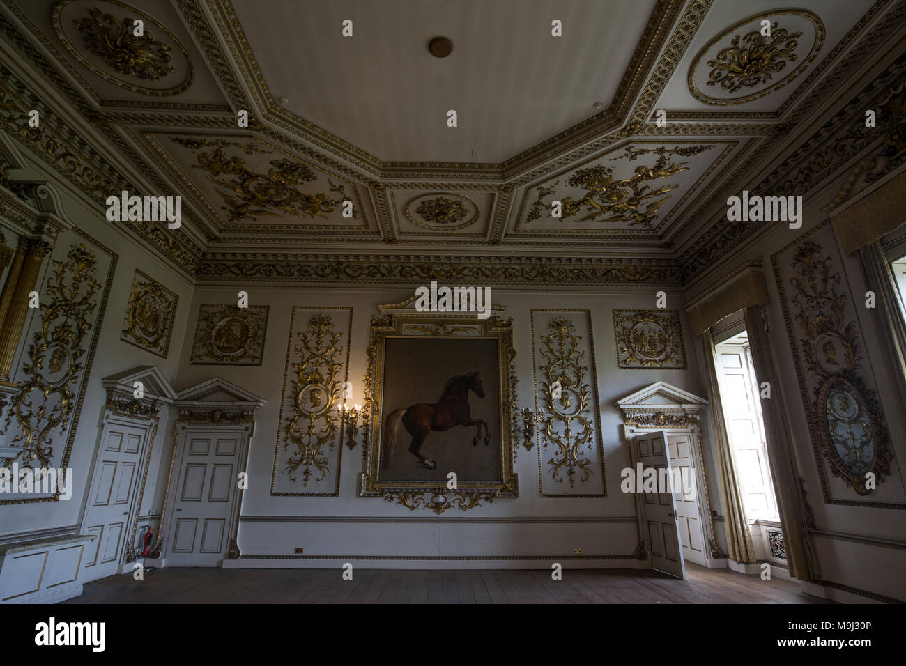 A room inside Wentworth Woodhouse in Rotherham, South Yorkshire, as the