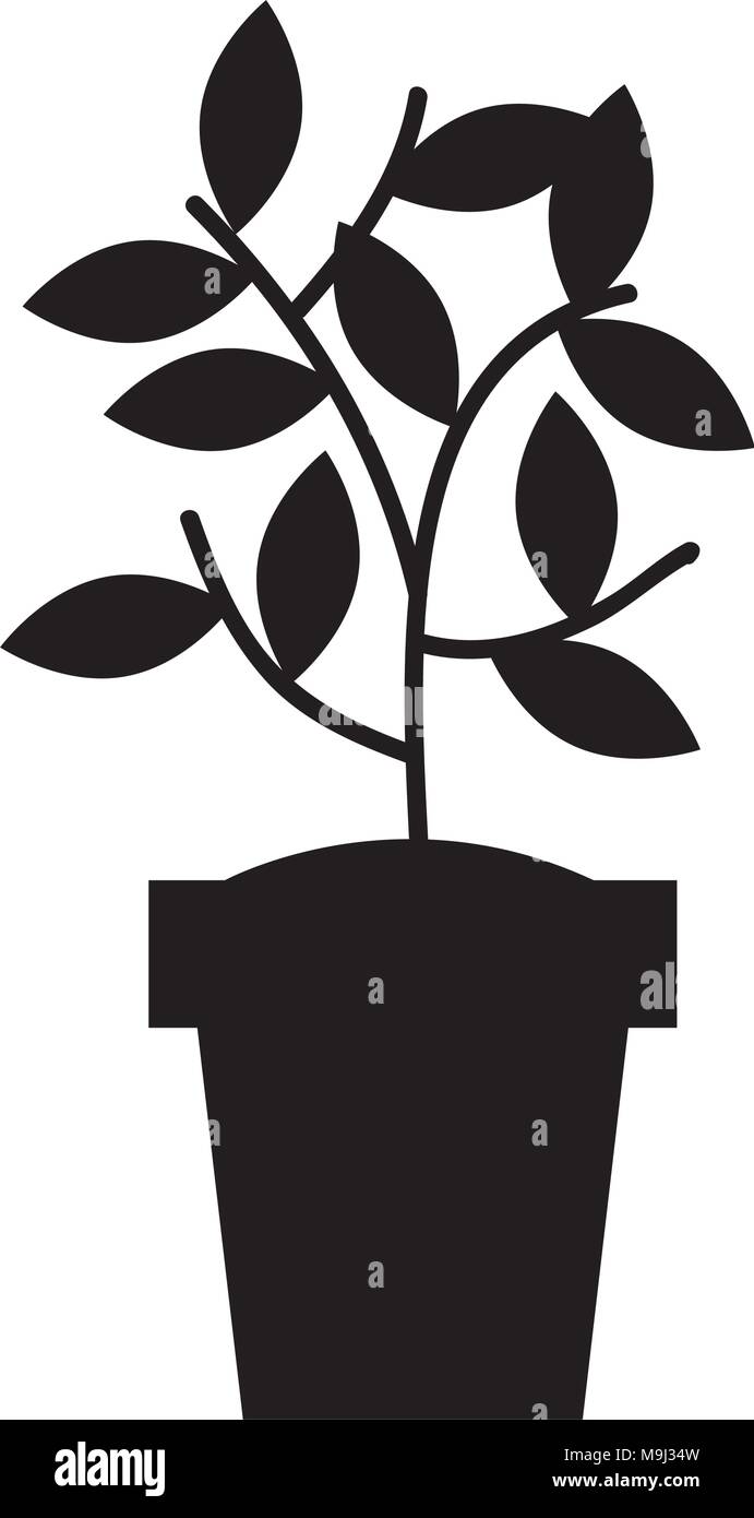 house plant in pot icon vector illustration design Stock Vector Image ...