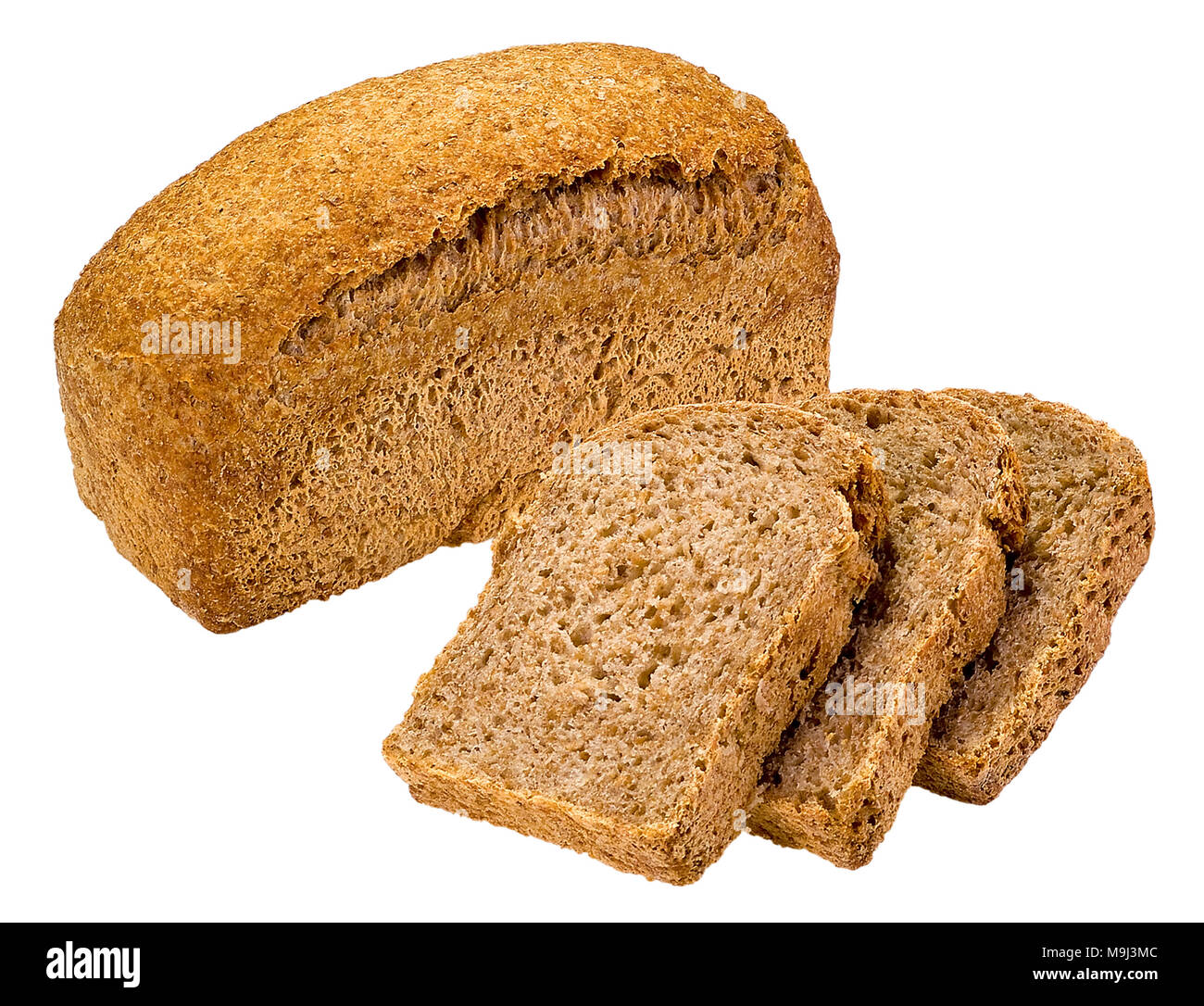 Loaf of Bread and slices Stock Photo