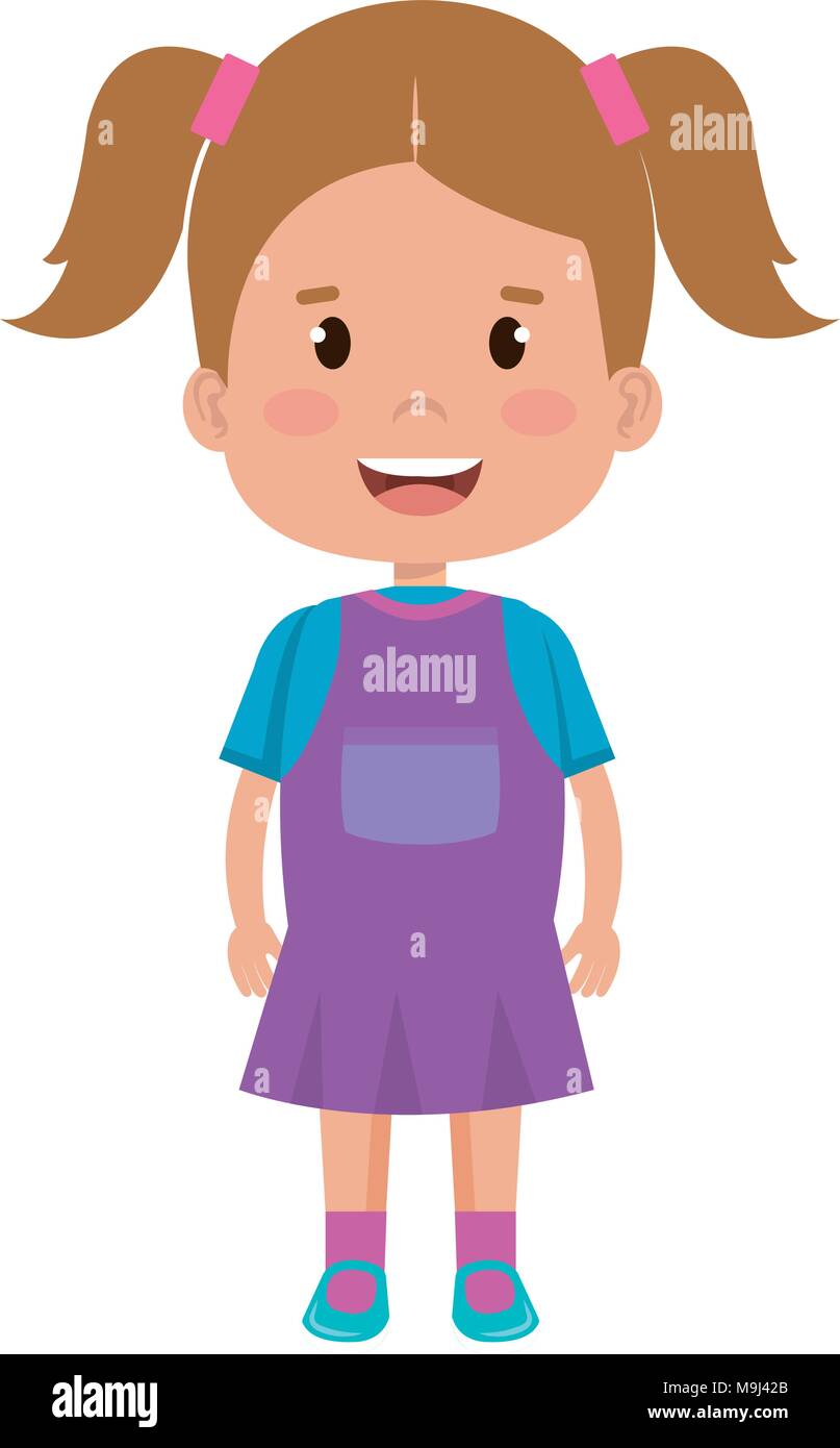 Little Girl Avatar Character Stock Vector Art Illustration