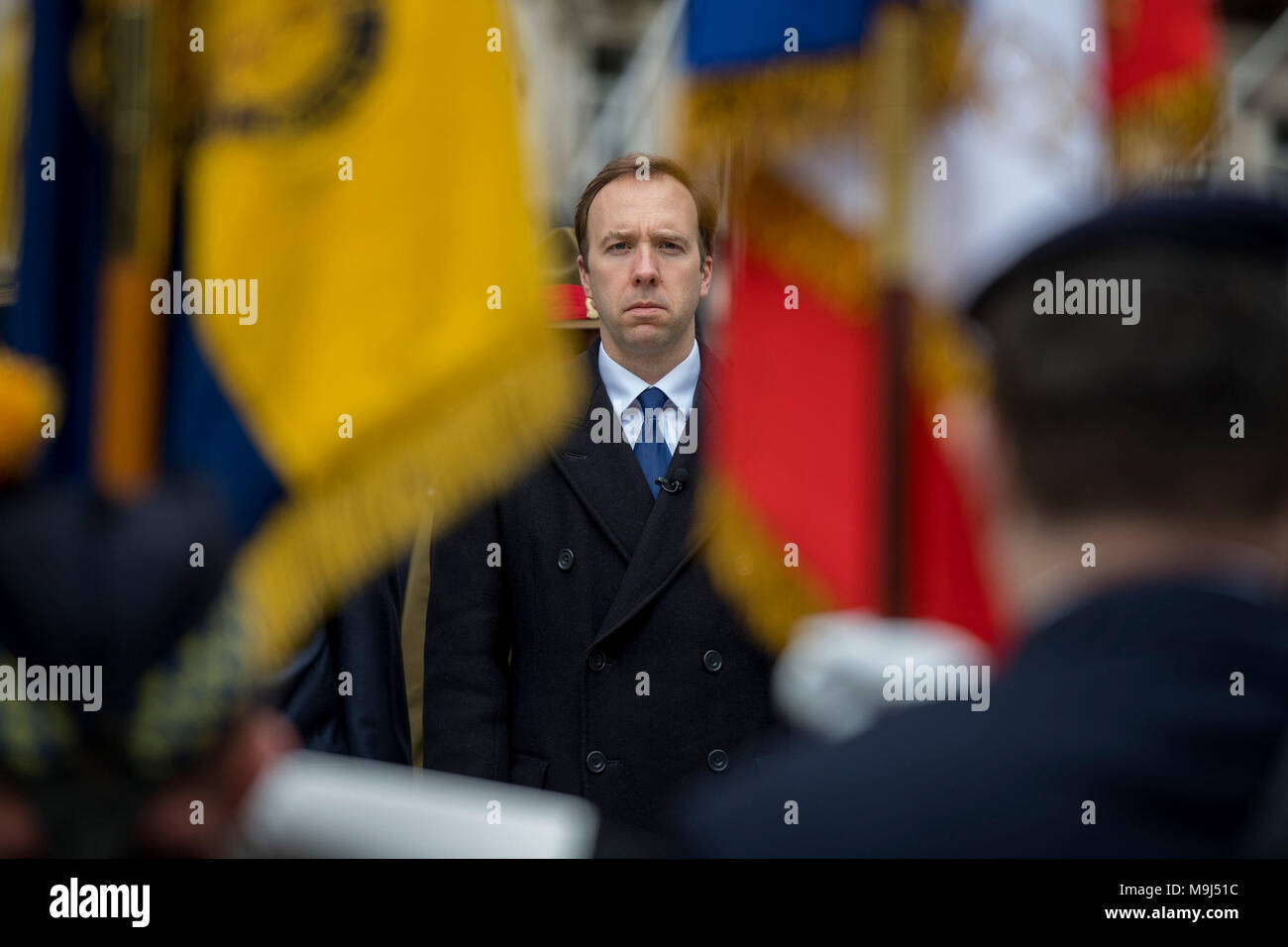 Culture Secretary Matt Hancock attends a commemoration event in Westminster, London, marking the centenary of the appointment of Marshal Ferdinand Foch as Supreme Allied Commander of the Allied armies on the Western Front in the First World War. Stock Photo