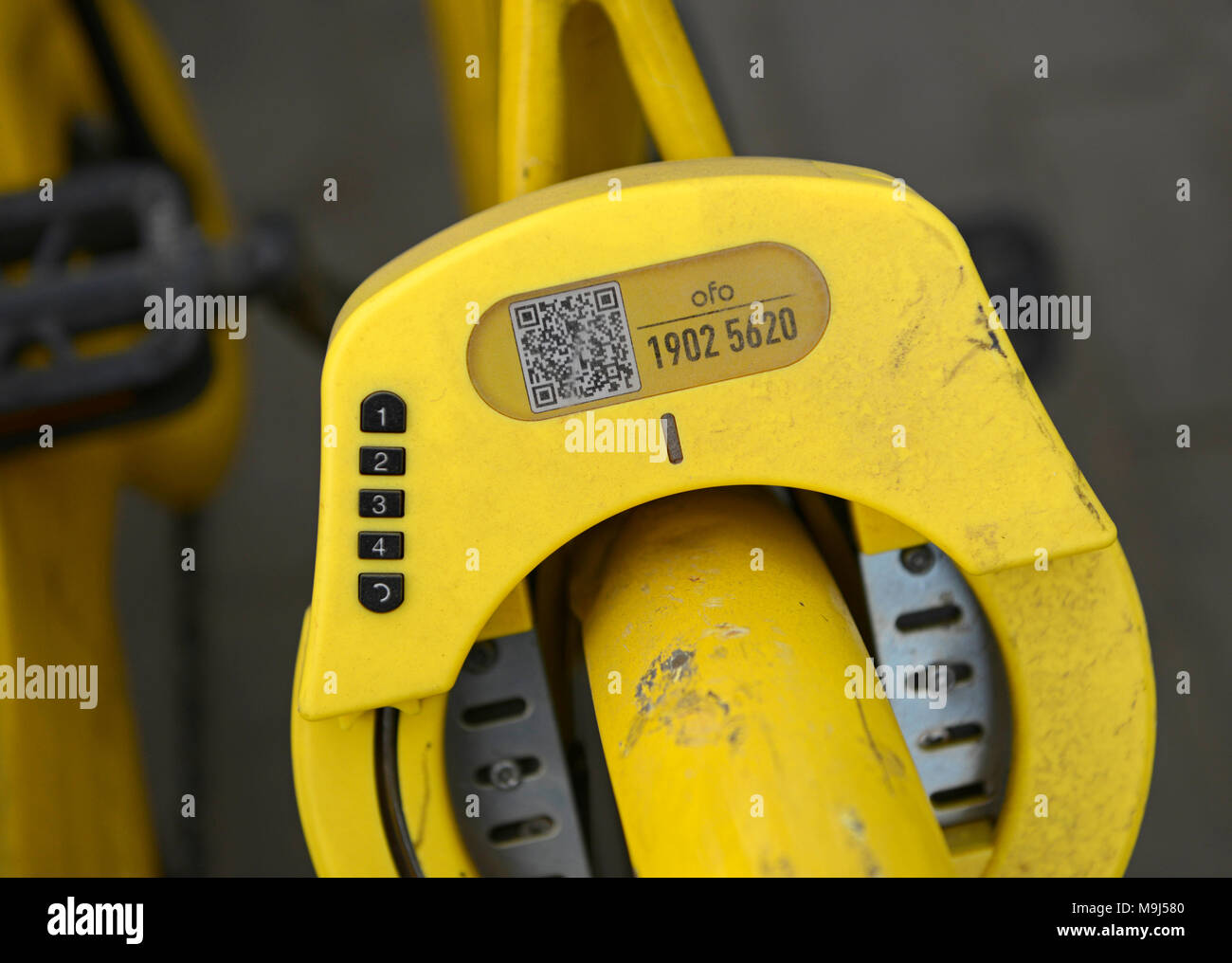 yellow bike lock