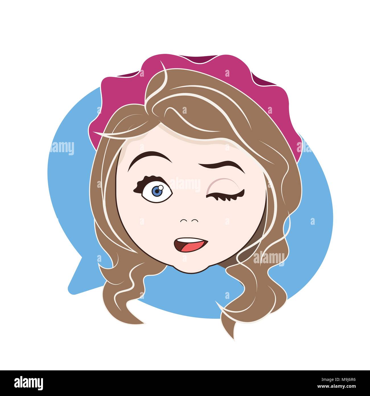 A cute girl s profile Royalty Free Vector Image