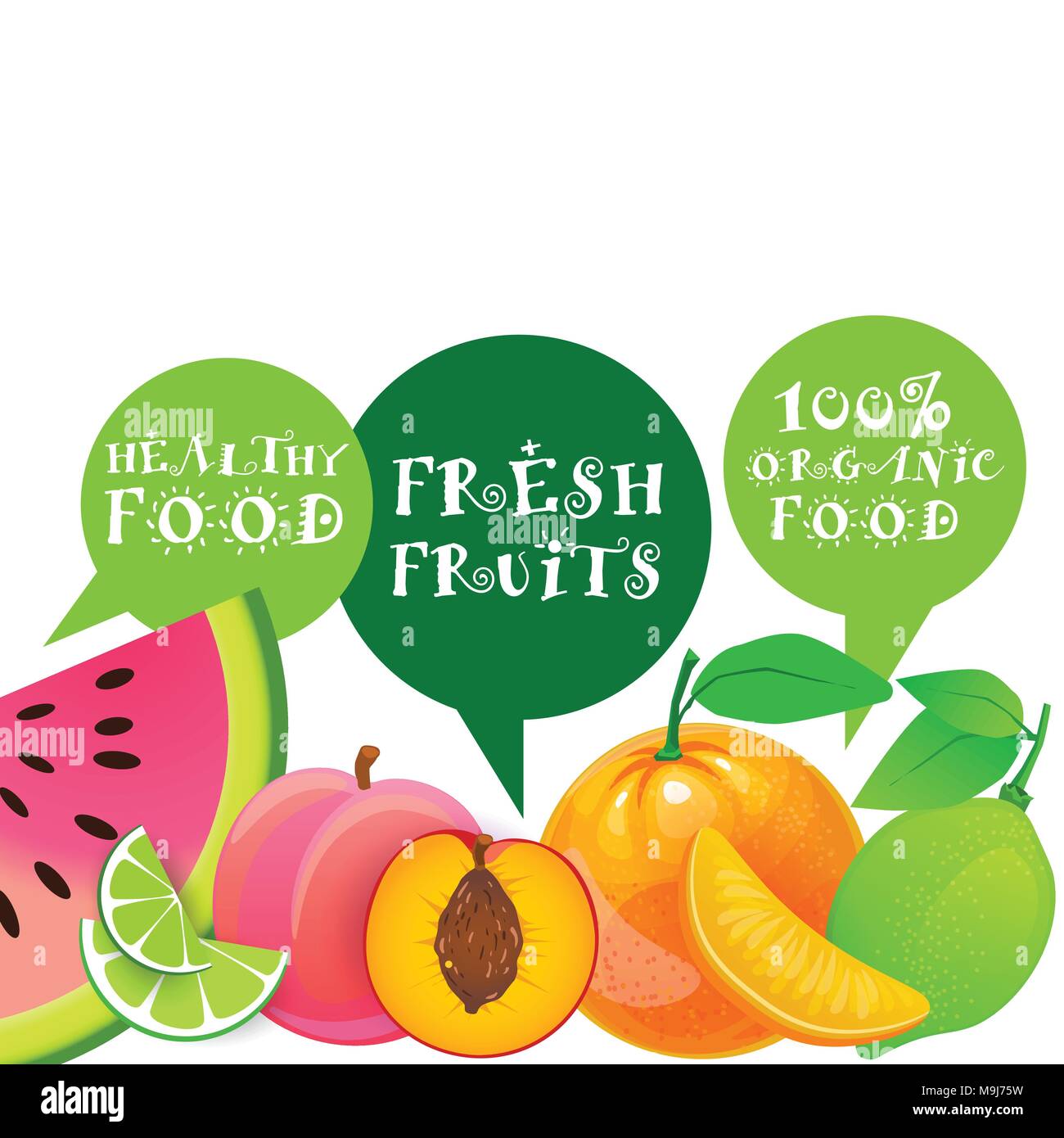 Fresh Fruits Organic And Healthy Food Natural Farm Products Concept Stock Vector Image & Art Alamy