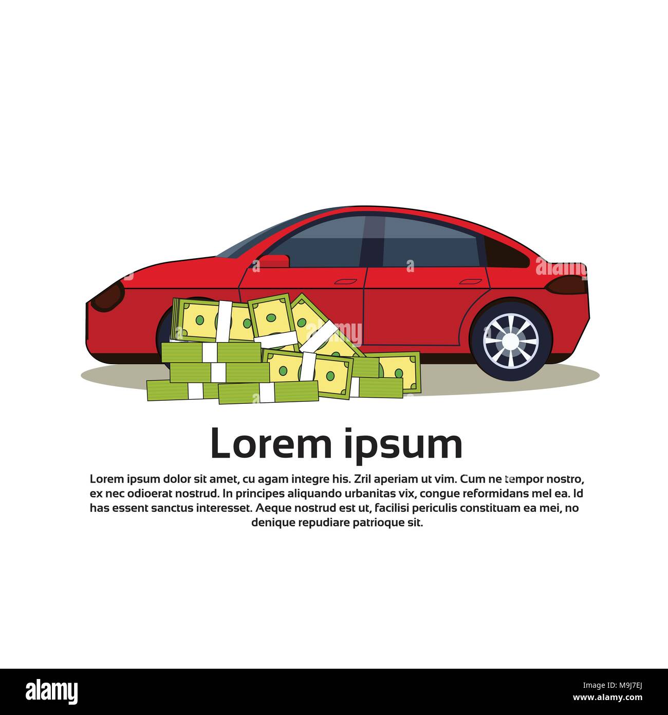Car And Money Banner With Copy Space Buy Auto Or Insurance Service Concept Stock Vector Image Art Alamy
